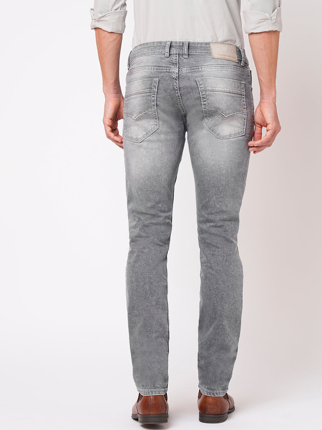 Grey 5 Pocket Mid-Rise Jeans (Lennon)