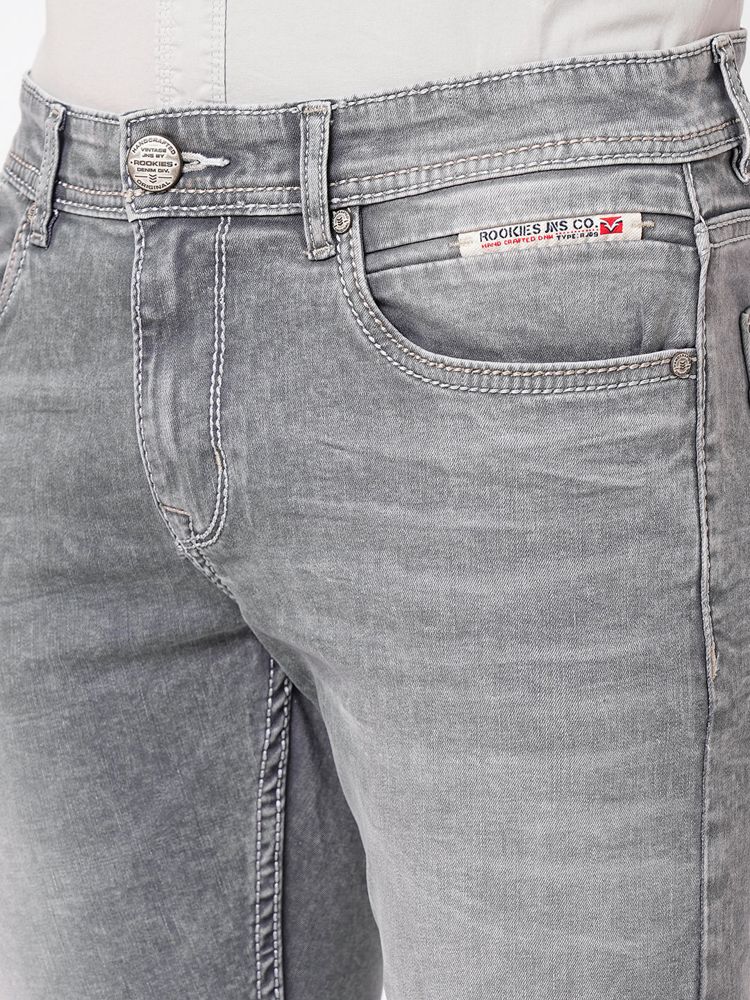 Grey 5 Pocket Mid-Rise Jeans (Lennon)