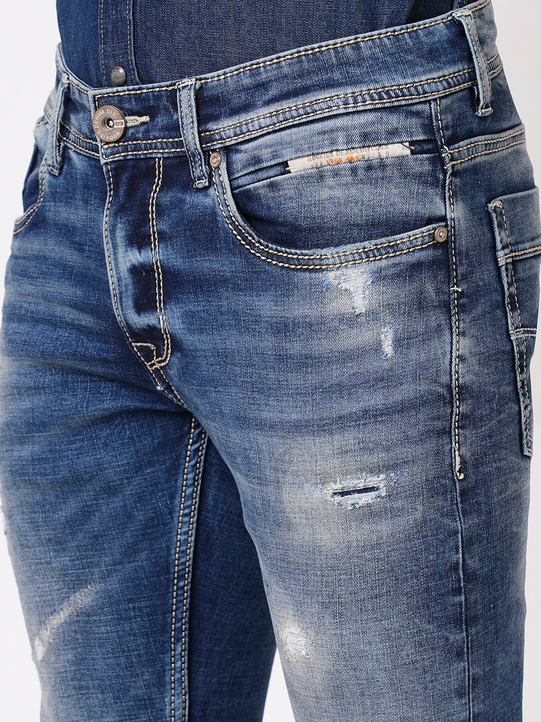 Med Blue 5 Pocket Mid-Rise Jeans (Lennon)