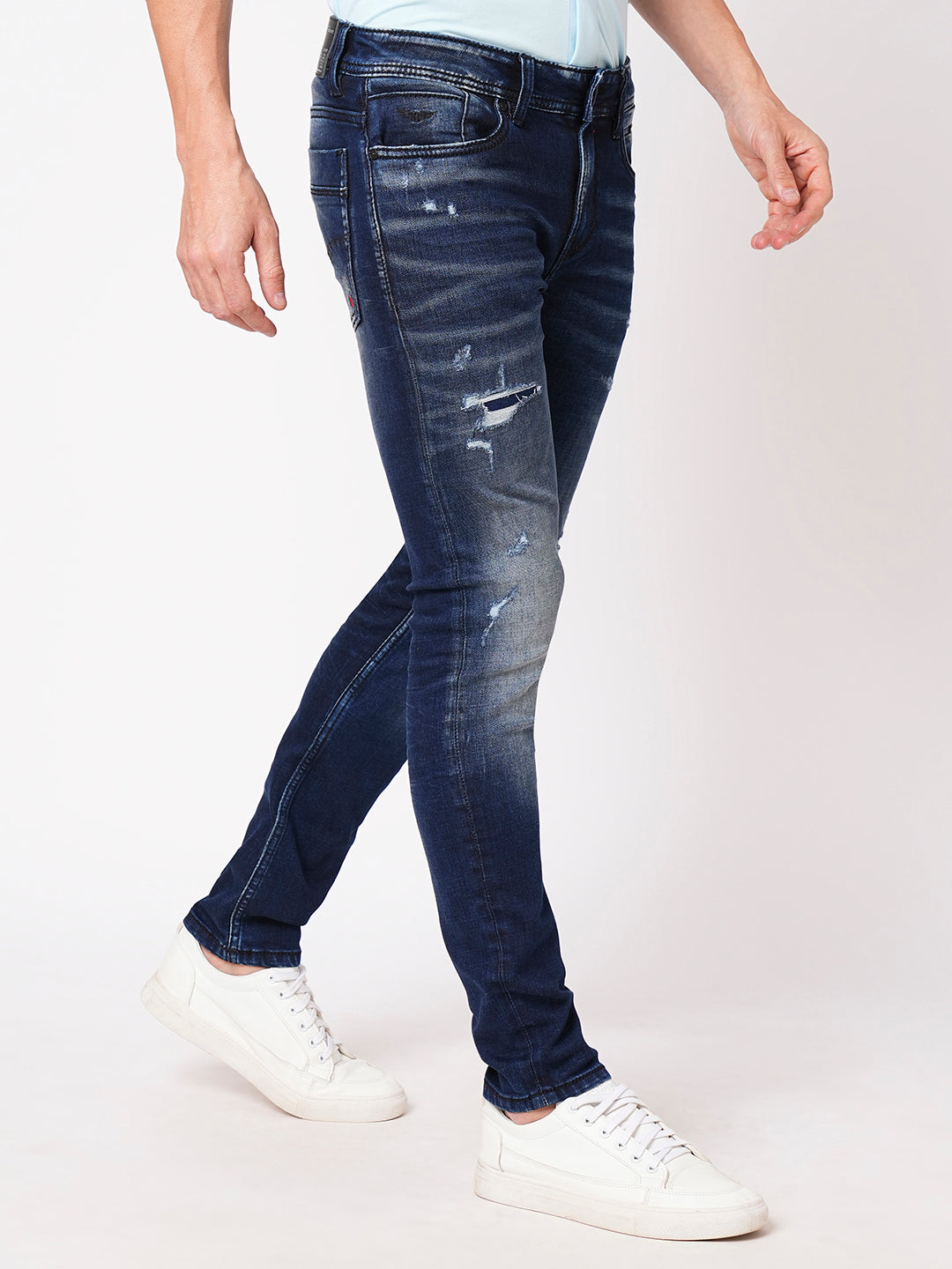 Dk Blue 5 Pocket Mid-Rise Narrow Tapered Fit Jeans (Billy Fit)