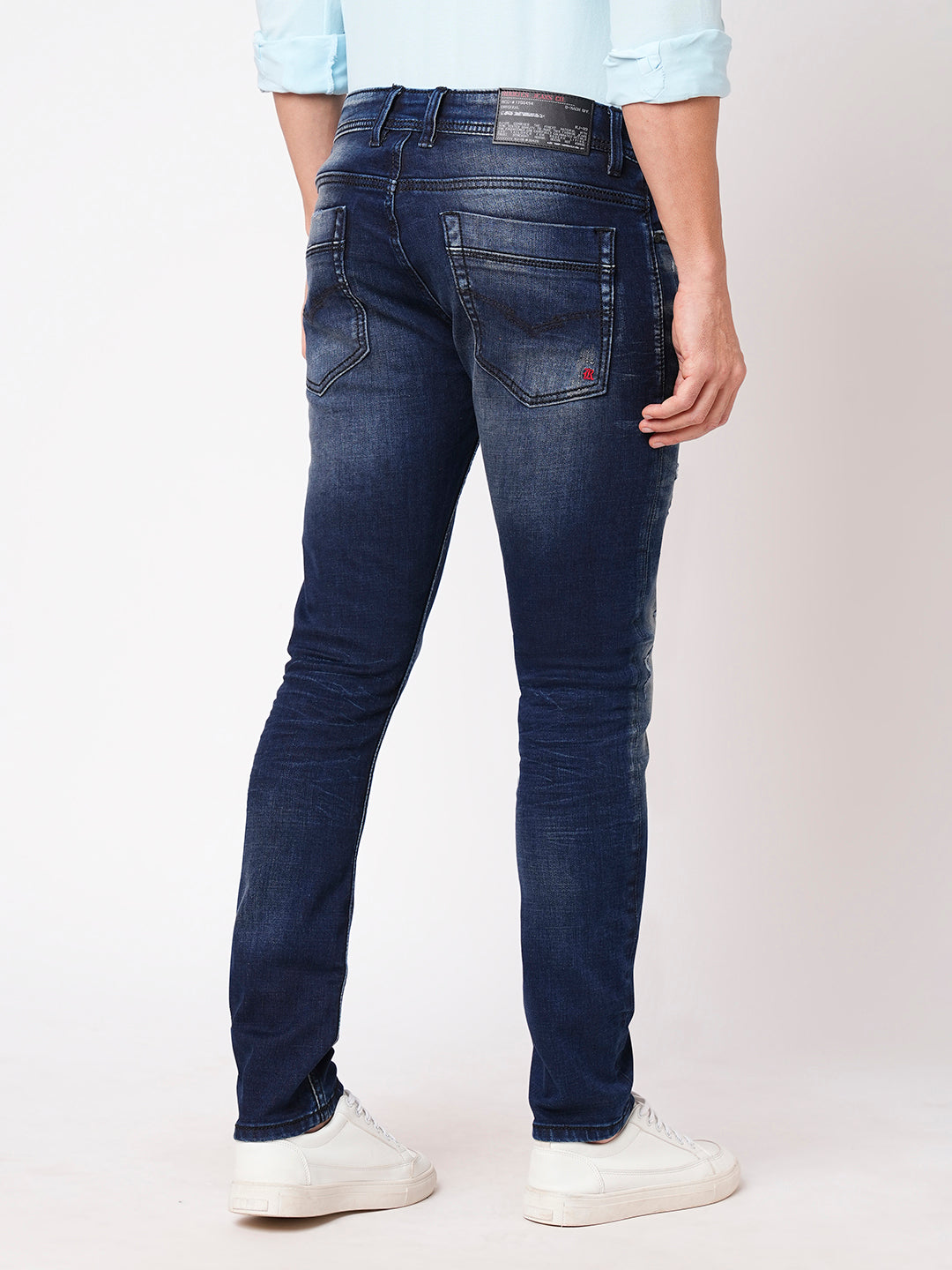 Dk Blue 5 Pocket Mid-Rise Narrow Tapered Fit Jeans (Billy Fit)