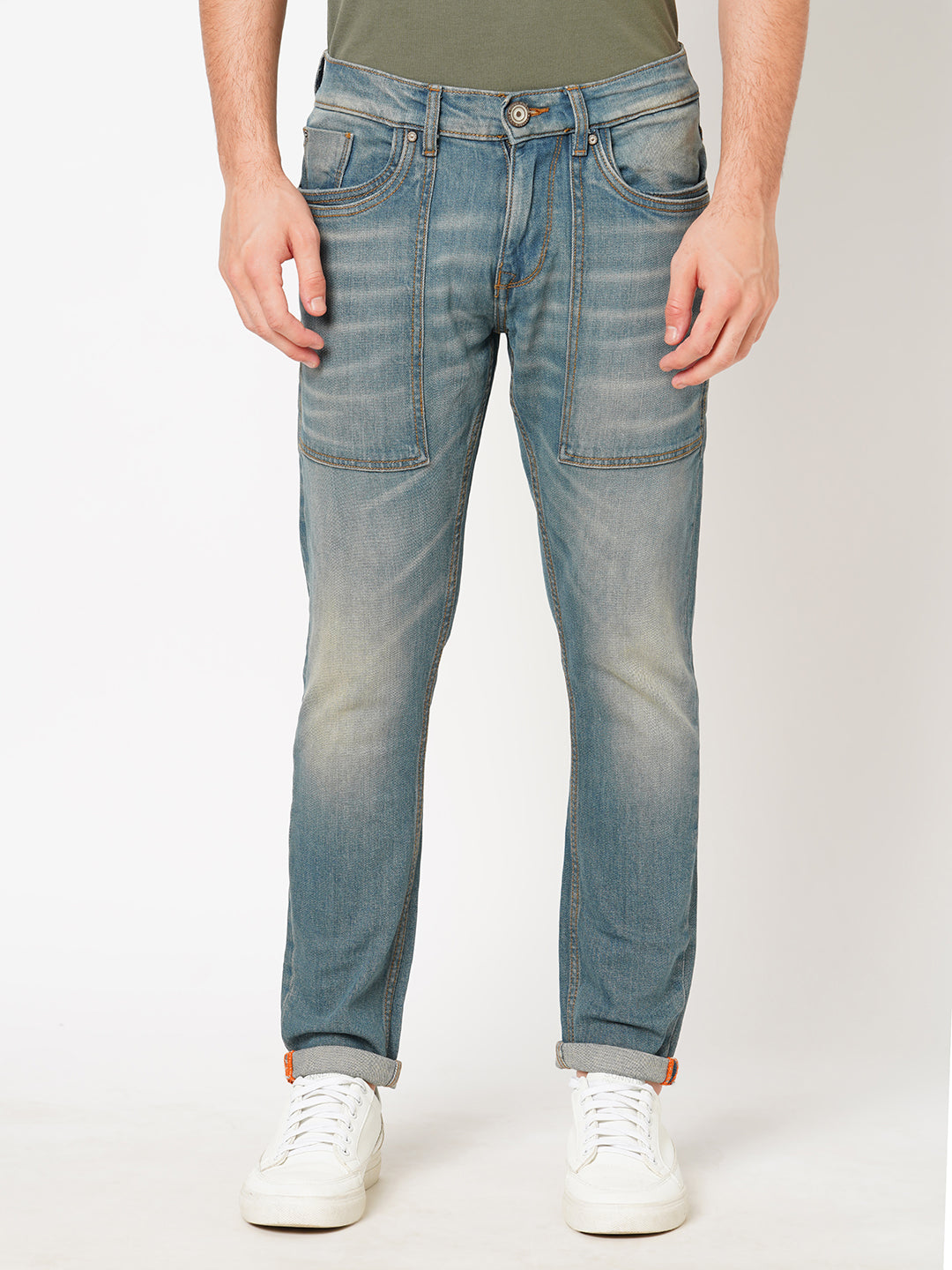 Petrol 5 Pocket Low-Rise Ankle Length Jeans (Springsteen Fit)