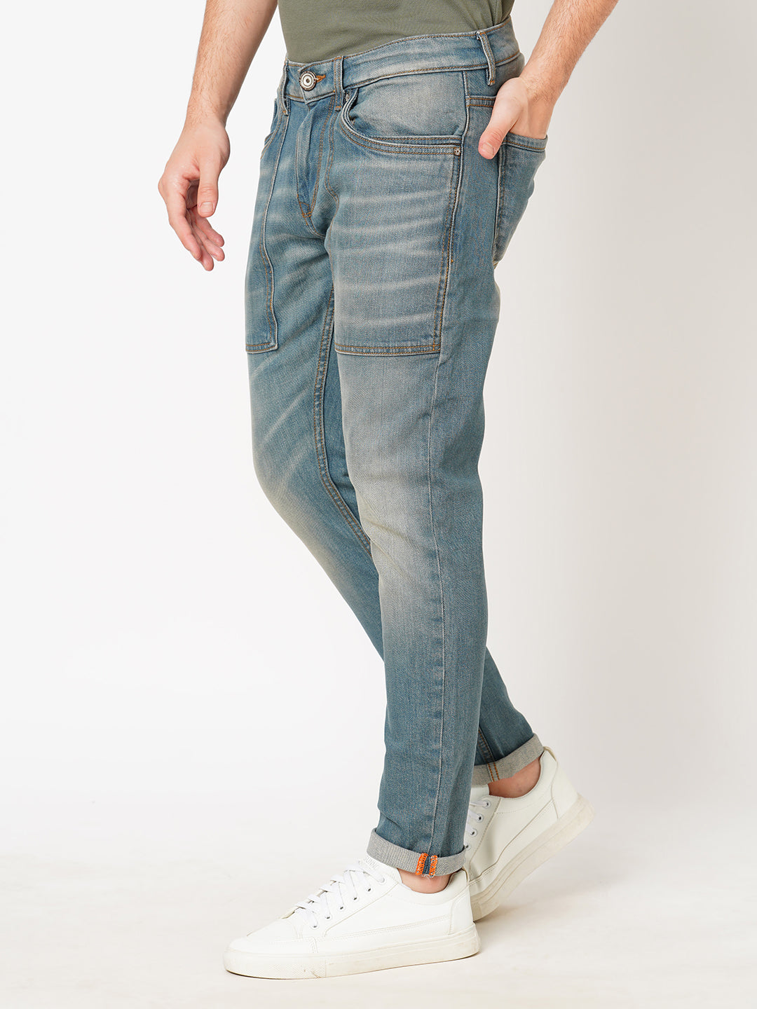 Petrol 5 Pocket Low-Rise Ankle Length Jeans (Springsteen Fit)