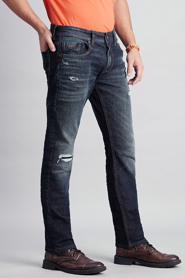 Dk Blue 5 Pocket Mid-Rise Jeans (Lennon Fit)