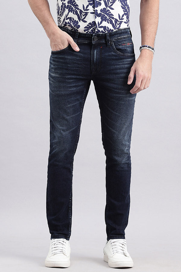 Dk Blue 5 Pocket Low-Rise Ankle Length Jeans (Springsteen Fit)