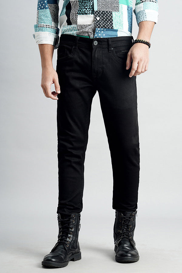 Black 5 Pocket Low-Rise Ankle Length Jeans (Springsteen Fit)