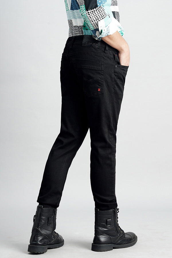 Black 5 Pocket Low-Rise Ankle Length Jeans (Springsteen Fit)