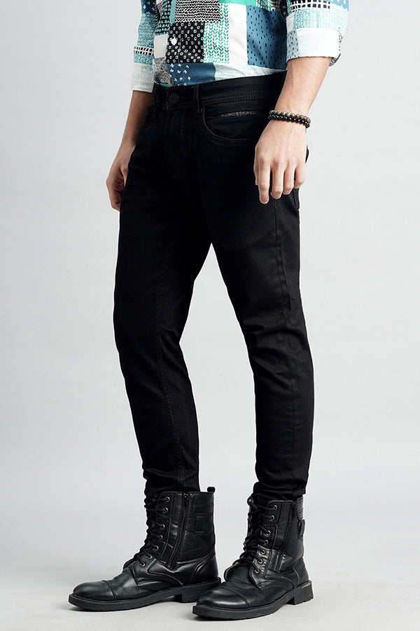 Black 5 Pocket Low-Rise Ankle Length Jeans (Springsteen Fit)