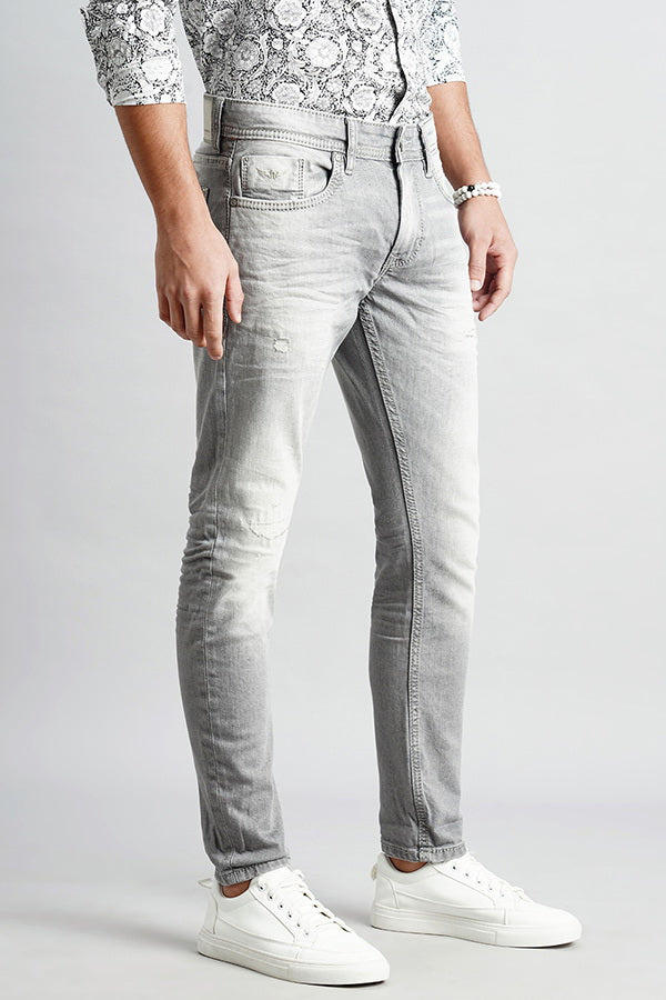 Med Grey 5 Pocket Low-Rise Ankle Length Jeans (Springsteen Fit)