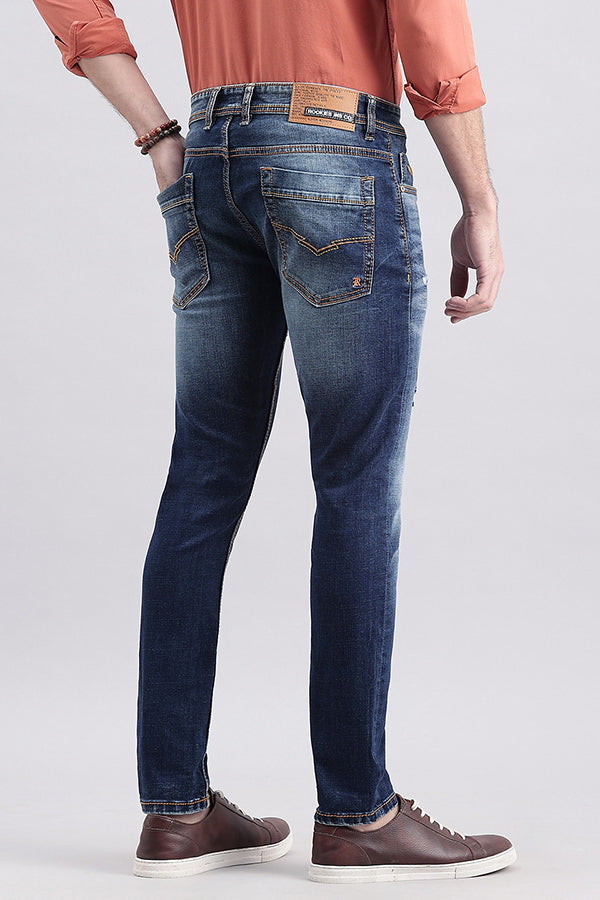 Med Blue 5 Pocket Low-Rise Ankle Length Jeans (Springsteen Fit)