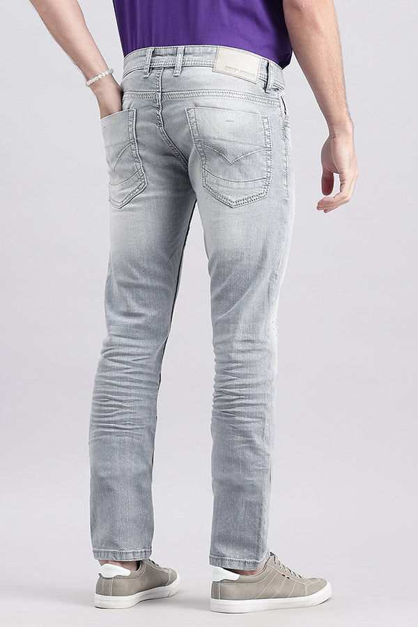 Grey 5 Pocket Mid-Rise Jeans (Lennon Fit)