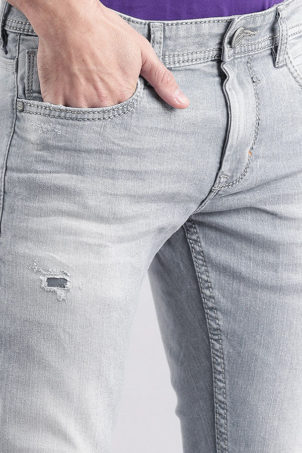 Grey 5 Pocket Mid-Rise Jeans (Lennon Fit)