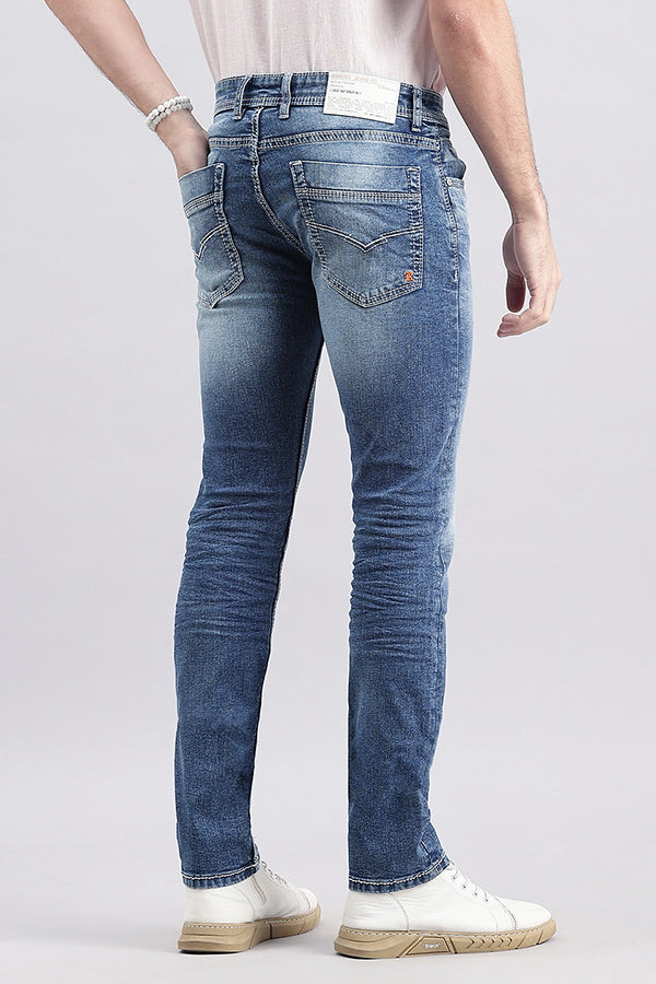 Med Blue 5 Pocket Mid-Rise Jeans (Lennon Fit)