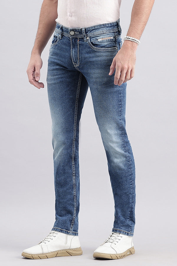 Med Blue 5 Pocket Mid-Rise Jeans (Lennon Fit)