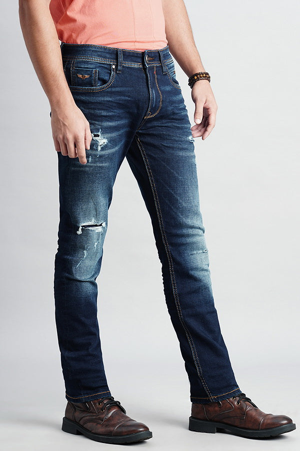 Dk Blue 5 Pocket Mid-Rise Jeans (Lennon Fit)