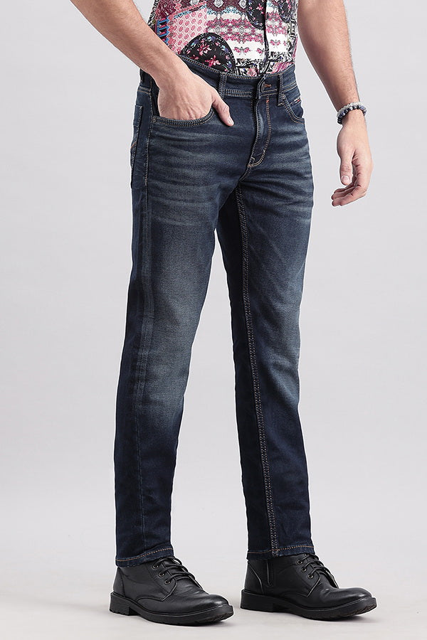 Dk Blue 5 Pocket Mid-Rise Jeans (Lennon Fit)