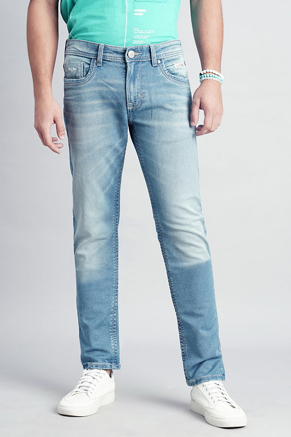 Lt Blue 5 Pocket Mid-Rise Jeans (Lennon Fit)