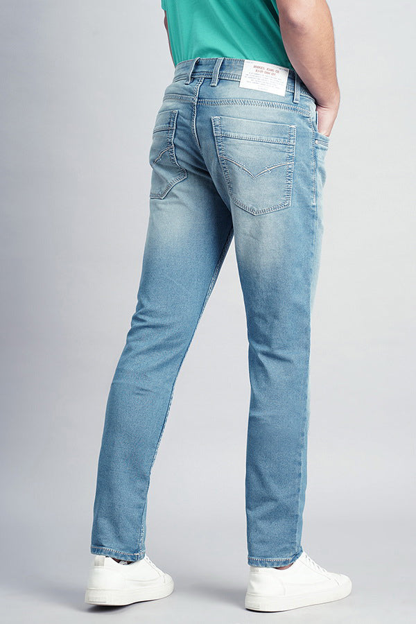 Lt Blue 5 Pocket Mid-Rise Jeans (Lennon Fit)