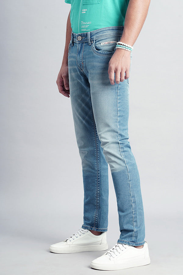 Lt Blue 5 Pocket Mid-Rise Jeans (Lennon Fit)