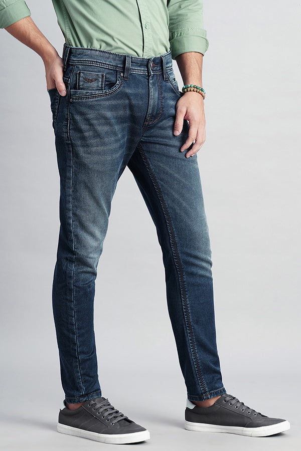 Dk Blue 5 Pocket Low-Rise Ankle Length Jeans (Springsteen Fit)