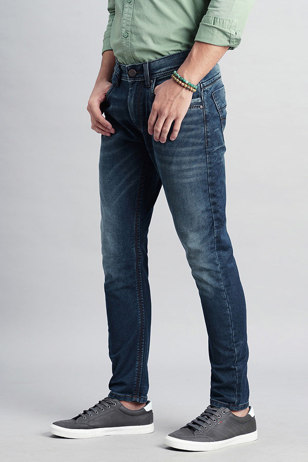 Dk Blue 5 Pocket Low-Rise Ankle Length Jeans (Springsteen Fit)