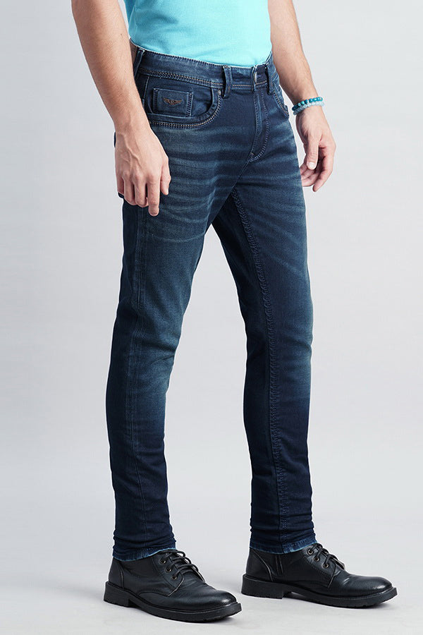 Dk Blue 5 Pocket Low-Rise Ankle Length Jeans (Springsteen Fit)