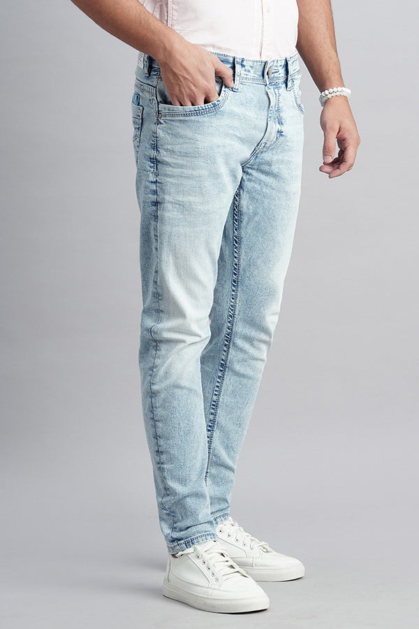 Lt Blue 5 Pocket Low-Rise Ankle Length Jeans (Springsteen Fit)