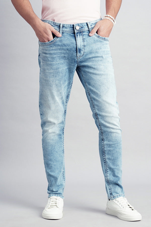 Lt Blue 5 Pocket Low-Rise Ankle Length Jeans (Springsteen Fit)