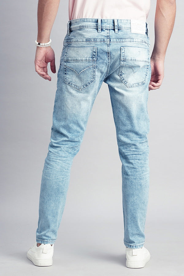 Lt Blue 5 Pocket Low-Rise Ankle Length Jeans (Springsteen Fit)