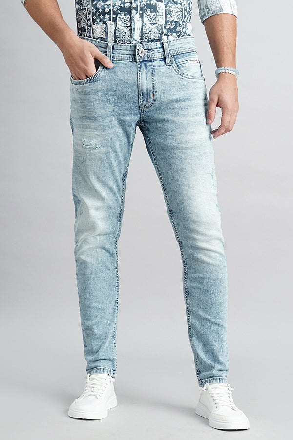 Lt Blue 5 Pocket Low-Rise Ankle Length Jeans (Springsteen Fit)