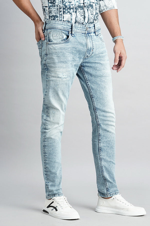 Lt Blue 5 Pocket Low-Rise Ankle Length Jeans (Springsteen Fit)