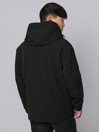 Black Zipper Front Hoodie