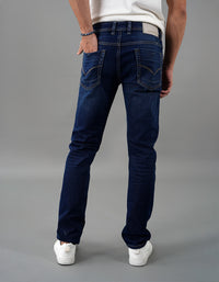 Dk Blue 5 Pocket Mid-Rise Slim Straight Fit Jeans