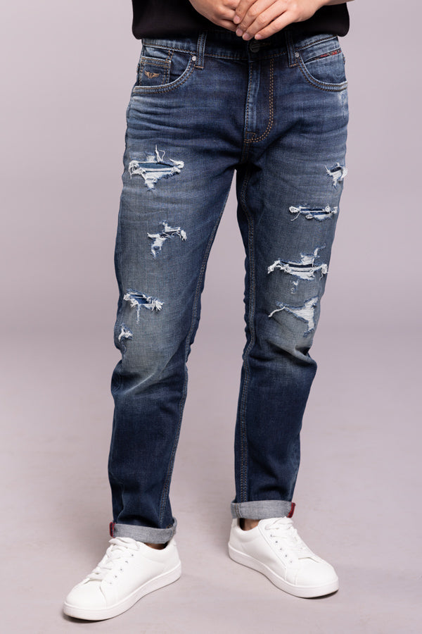 Dk Blue 5 Pocket Low-Rise Ankle Length Jeans