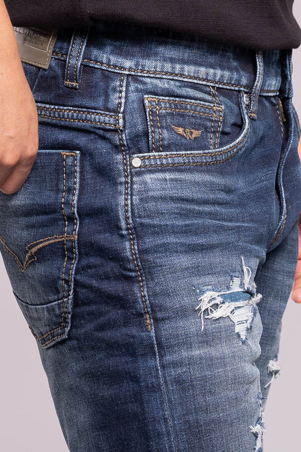 Dk Blue 5 Pocket Low-Rise Ankle Length Jeans