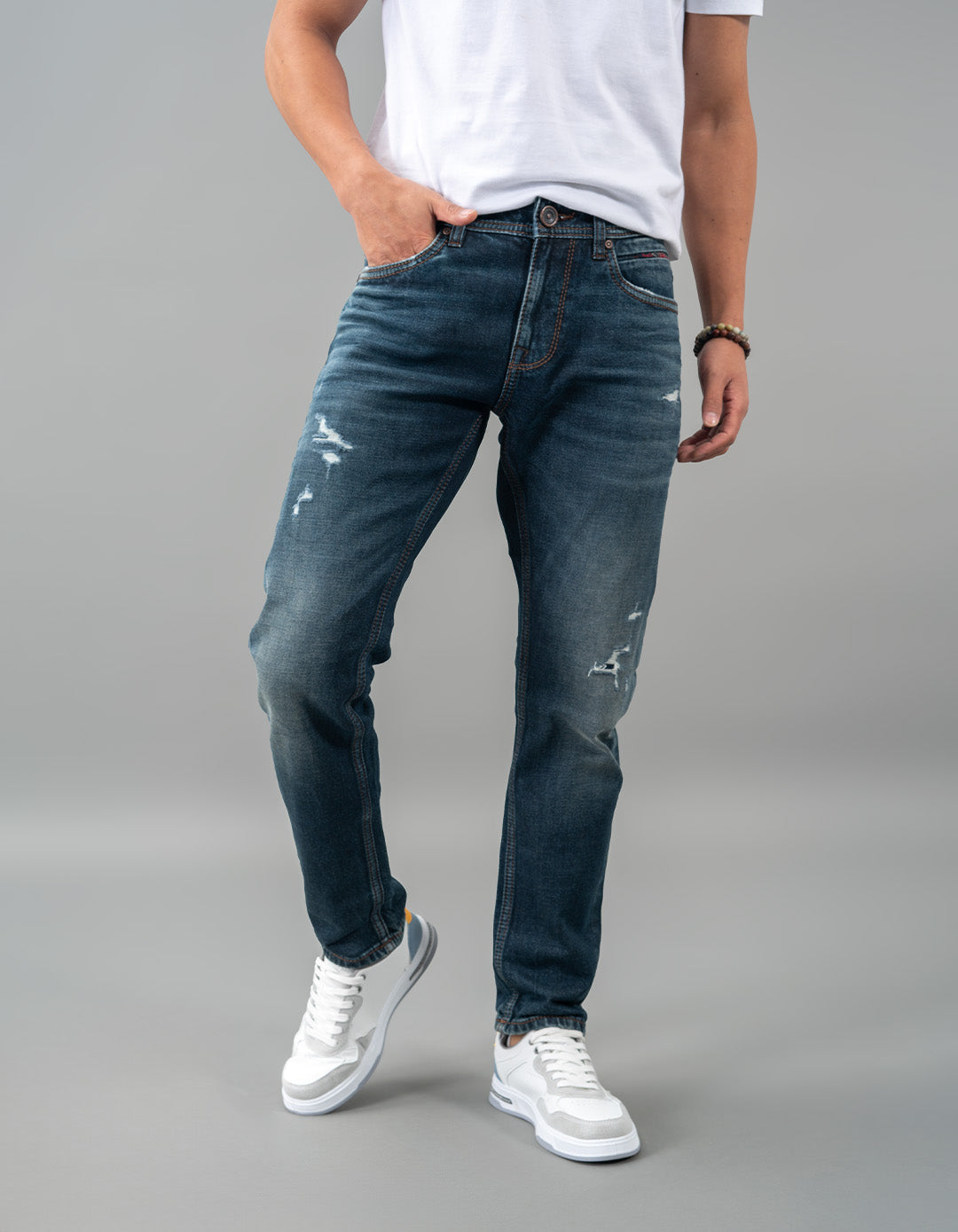 Dk Blue 5 Pocket Low-Rise Ankle Length Jeans