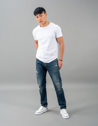 Dk Blue 5 Pocket Low-Rise Ankle Length Jeans