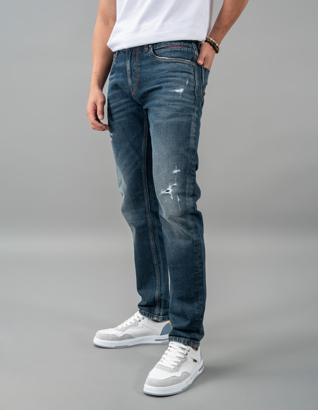 Dk Blue 5 Pocket Low-Rise Ankle Length Jeans