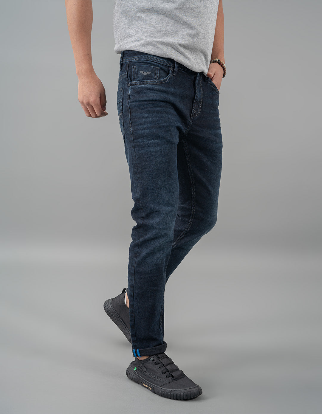 Dk Blue 5 Pocket Low-Rise Ankle Length Jeans
