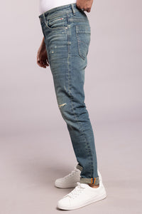 Med Blue 5 Pocket Low-Rise Ankle Length Jeans