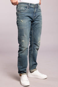 Med Blue 5 Pocket Low-Rise Ankle Length Jeans