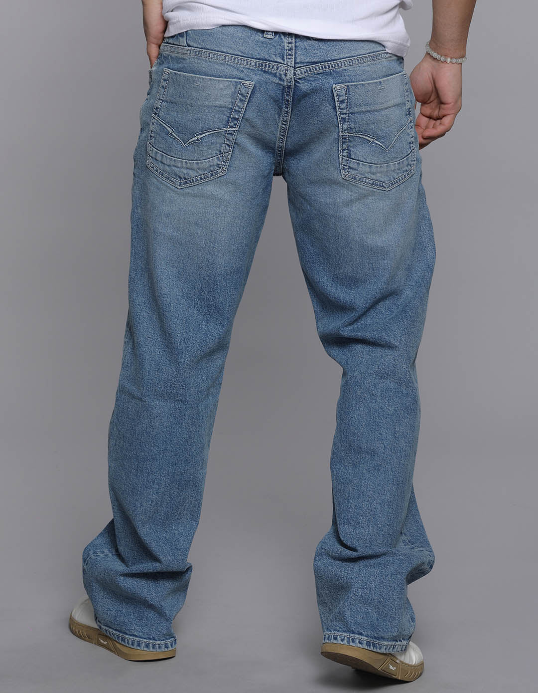 Lt Blue 5 Pocket Midrise Loose Fit Jeans