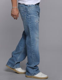 Lt Blue 5 Pocket Midrise Loose Fit Jeans
