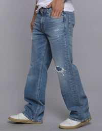 Lt Blue 5 Pocket Midrise Loose Fit Jeans