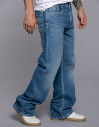 Med Blue 5 Pocket Midrise Loose Fit Jeans