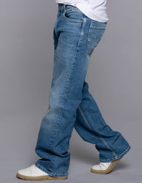 Med Blue 5 Pocket Midrise Loose Fit Jeans