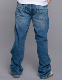 Med Blue 5 Pocket Midrise Loose Fit Jeans