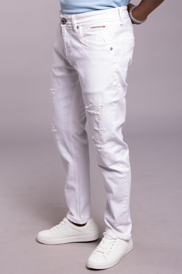 White 5 Pocket Low-Rise Ankle Length Jeans