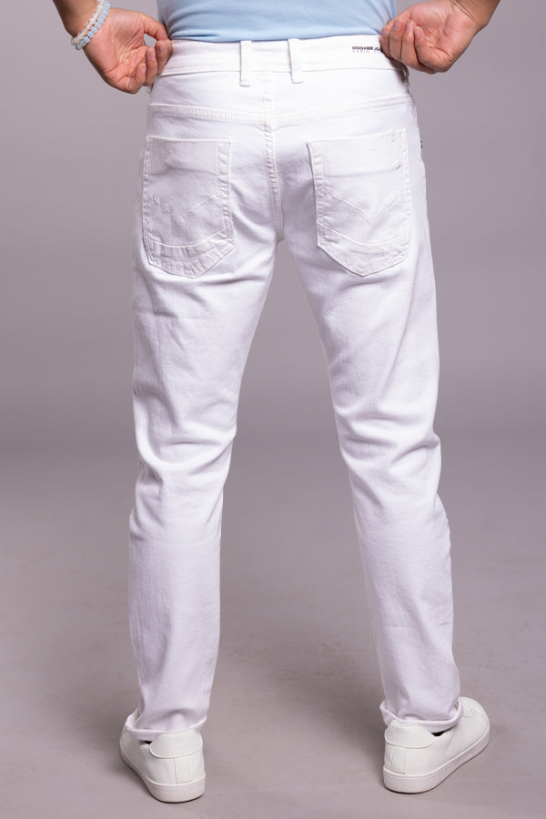 White 5 Pocket Low-Rise Ankle Length Jeans