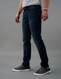 Dk Blue 5 Pocket Mid-Rise Slim Straight Fit Jeans